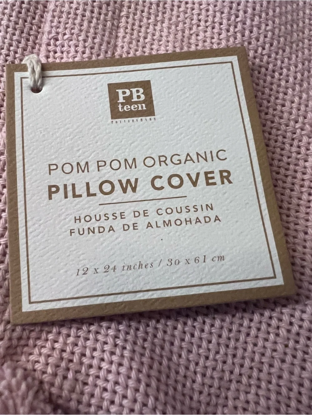 Pottery Barn Teen Set of 2 Pom-Pom Pillow Covers in Pink and Aqua NWT